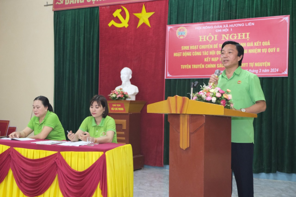 Chi hội 1 - Hội Nông dân xã Hương Liên tổ chức thành công Hội nghị sinh hoạt điểm chuyên đề tháng 3